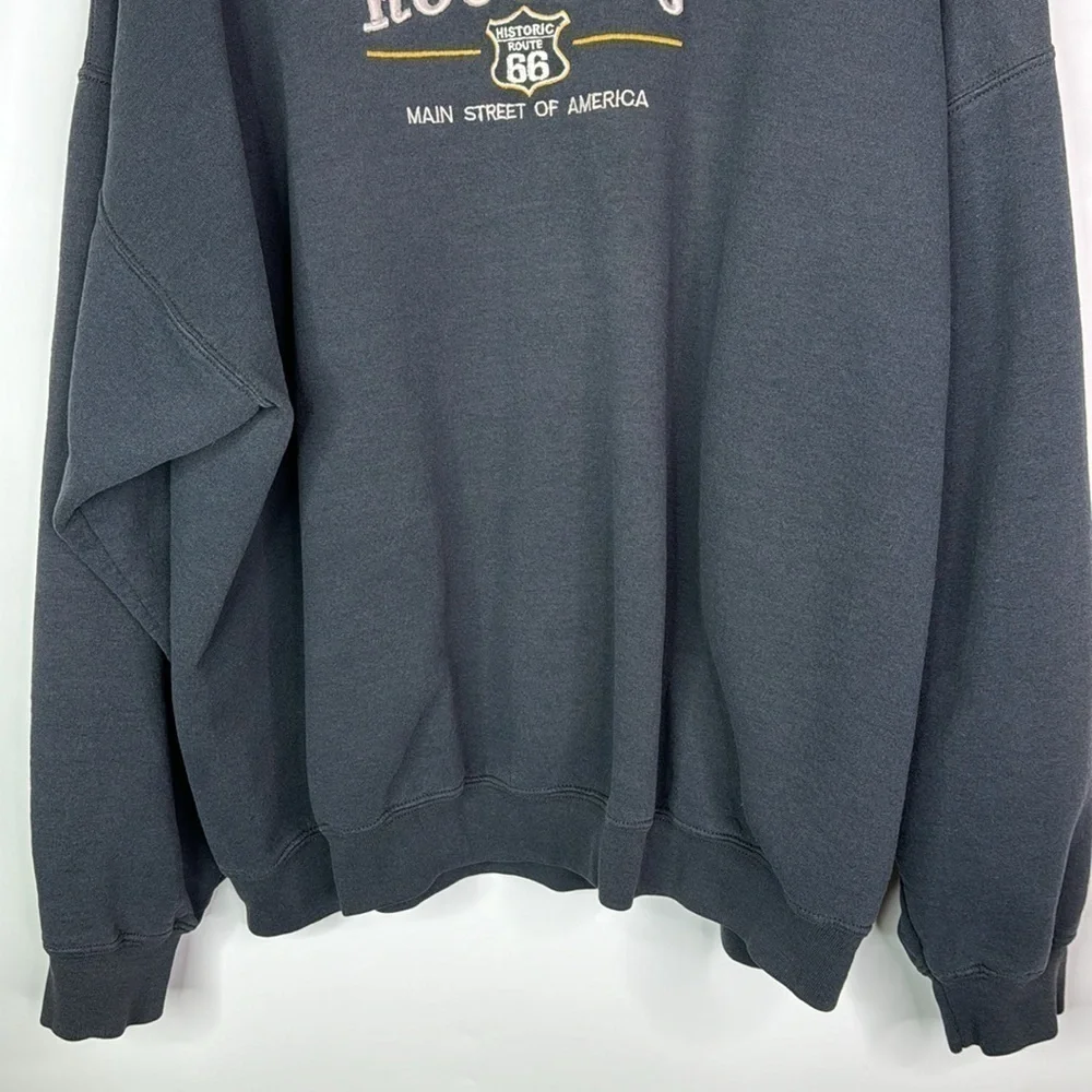 Vintage Route 66 Main Street Of America Black Sweatshirt 2XL - Picture 3 of 10